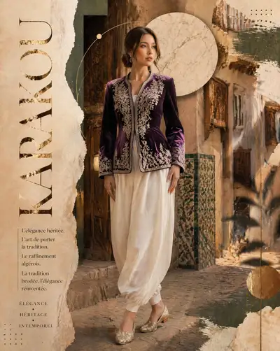 Algerian Karakou haute couture editorial fashion poster