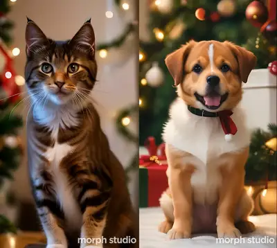 Pet Portrait Christmas Scene Prompt