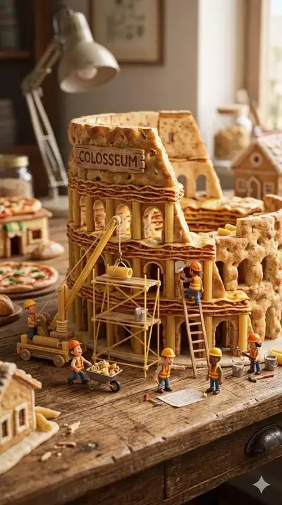 Pixar Style Food Diorama City
