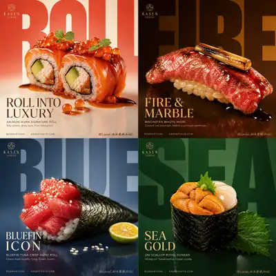 Ultra-Premium Western Fine-Dining 2x2 Kampagnenposter