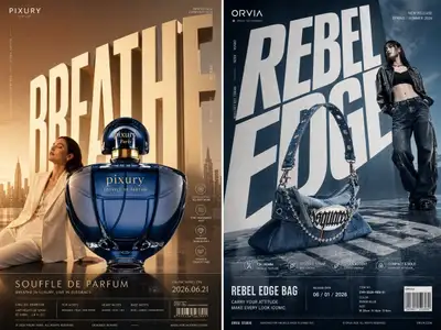 Perspective-typography product promotion poster template