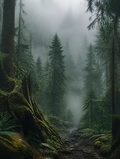 Ultra-Realistic Foggy Forest Transformation Prompt
