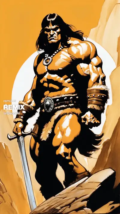 Conan the Barbarian in Illustrator Styles