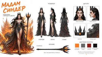 Madame Cinder Bösewicht-Charakterblatt