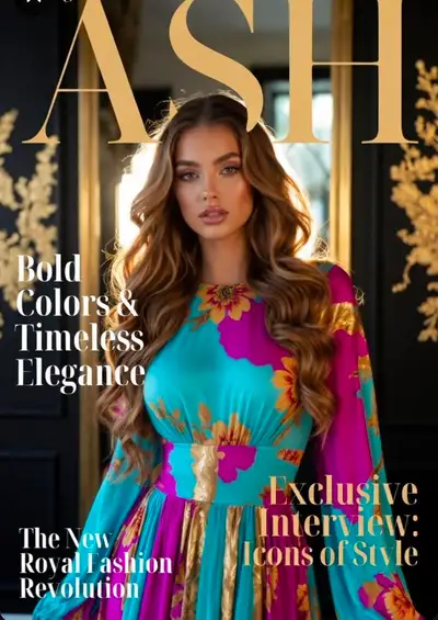 ASH Fashion Magazine Cover with Silk Gown