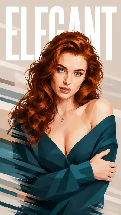 Geometric vector portrait poster with elegant typography
