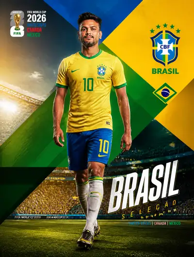 Brasil FIFA World Cup 2026 Fan Poster From a Photo