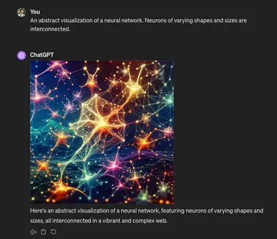 Abstrakte Visualisierung eines neuronalen Netzwerks