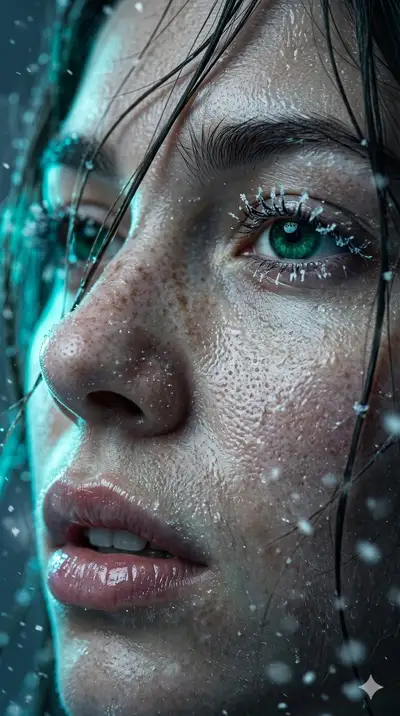 Frosted Emerald Eye Macro Portrait