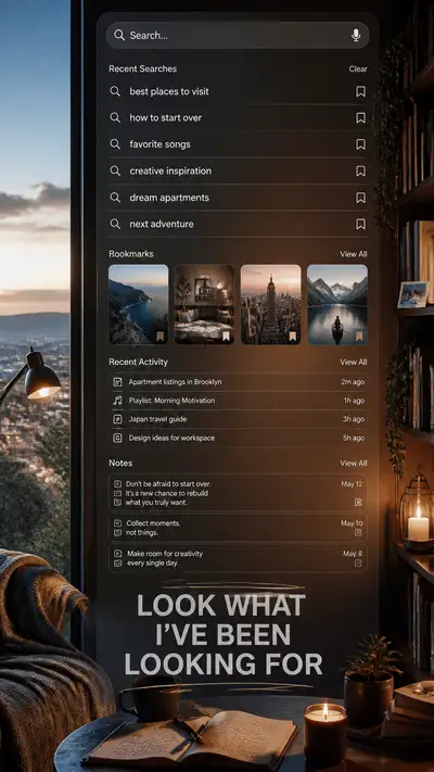 Look What I've Been Looking For search history poster