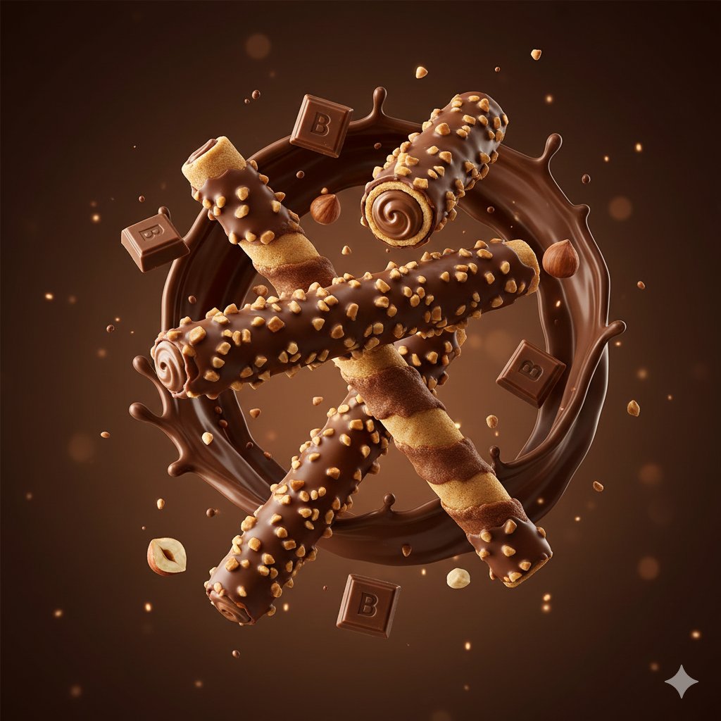 Premium Chocolate Wafer Product Photography Render Configuration