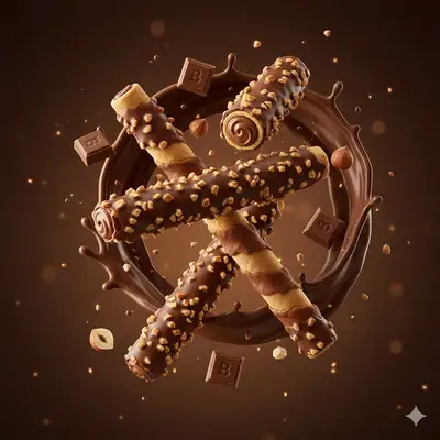 Render-Konfiguration für Premium-Schokoladen-Waffel-Produktfotografie