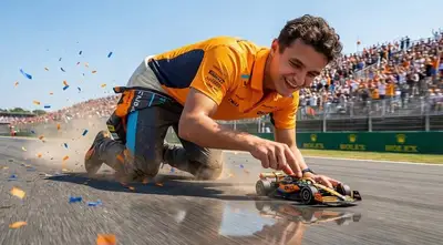 Giant Lando Norris F1 Champion Animation Prompt