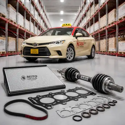 Commercial product photo of automotive parts in a warehouse