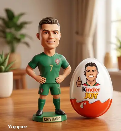 Cristiano Ronaldo collectible figurine with Kinder egg