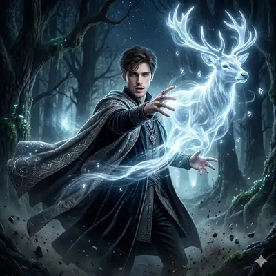 Fantasy Patronus Scene with Character Reference