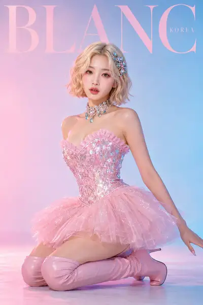 Prompt de retrato de moda de fada bailarina em tons pastel (em coreano)