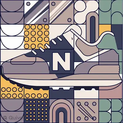 Flat Geometric New Balance 574 Sneaker Illustration