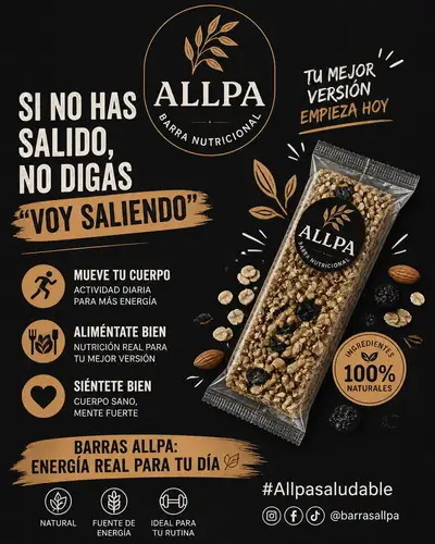 Healthy lifestyle poster for Allpa energy bars