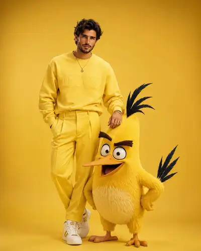 Ultrarealistisches Modeporträt mit Chuck von Angry Birds