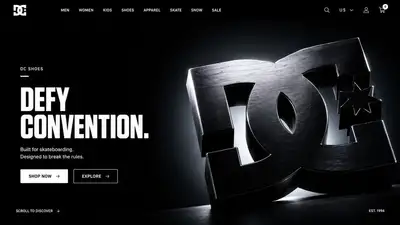 3D sculptural logo hero section for a brand website