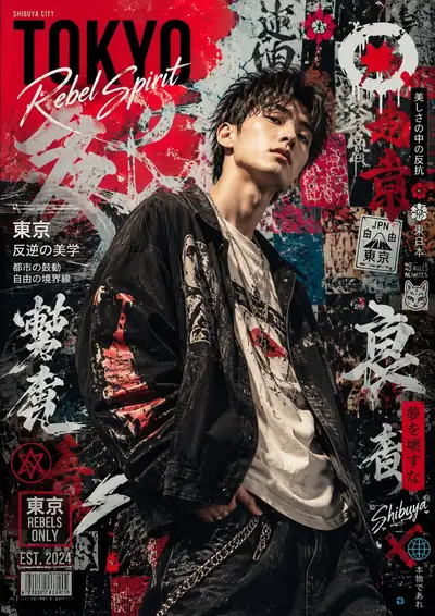 Japanisches Graffiti-Streetfashion-Poster-Prompt