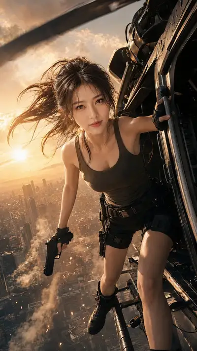 Ultra-Realistic Aerial Action Scene Prompt