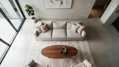 Modern Living Room Top-Down View