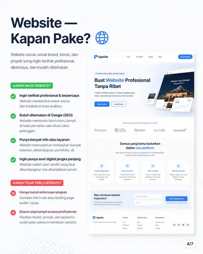 Website landing page Instagram carousel slide design