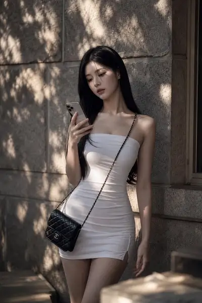 Porträtfotografie eines koreanischen Idols, das sein Telefon überprüft