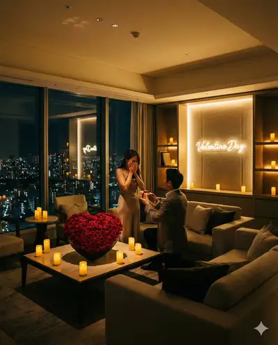Luxury Valentine's Hotel Suite Scene