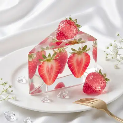 Crystal-glass fruit cake still life for luxury editorial