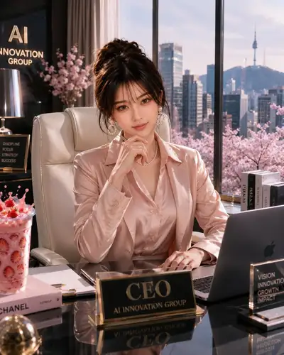 Ultra-Realistic Korean CEO Office Portrait