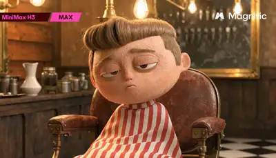 Barbershop Spin and Walk-Off Animated Clip