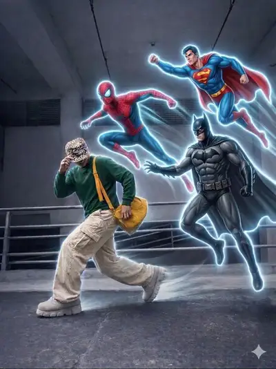 Heroic Streetwear Pursuit Image Prompt