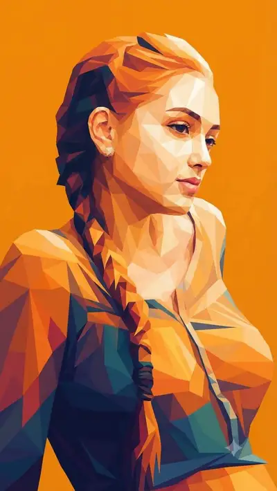 Mikro-Low-Poly-Geometrisches Porträtillustration-Prompt