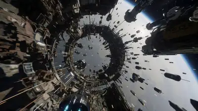 Orbital Ring Flight Cinematic Prompt
