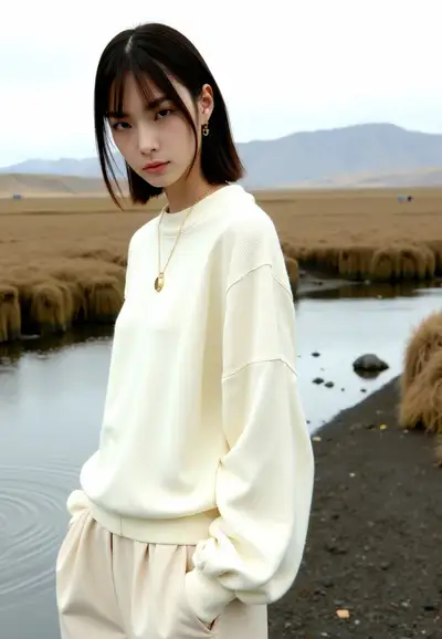 Editorial Fashion Photo in Iceland River