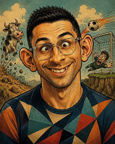 Vintage satirical magazine caricature portrait generator
