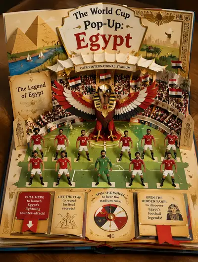 Egypt World Cup pop up book kirigami design