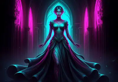 Luminescent Gothic Specter Illustration Prompt