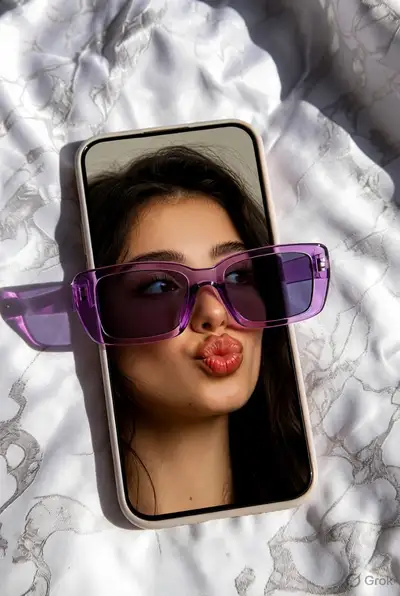 Smartphone with Sunglasses Illusion Photo