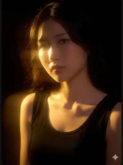 Golden Light Serene Portrait