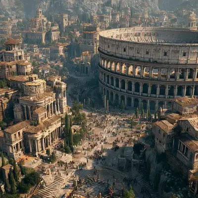 Ancient Roman Empire Cinematic Aerial View