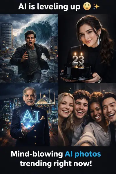 Modern Social Media Poster 4-Panel AI Collage