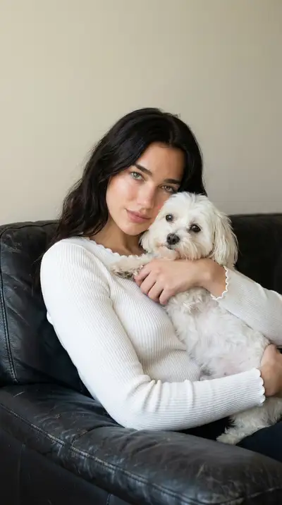 Ultra-Realistic Portrait of a Woman Hugging Her Dog