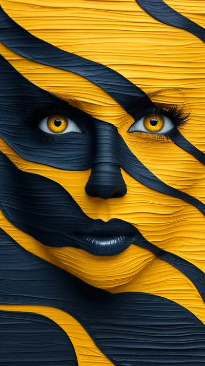 Yellow and Black Minimalist Portrait