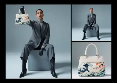 Staging a Woman Holding a Handbag in a Defined Pose