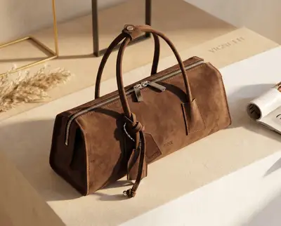 Luxury Brown Leather Handbag Advertisement