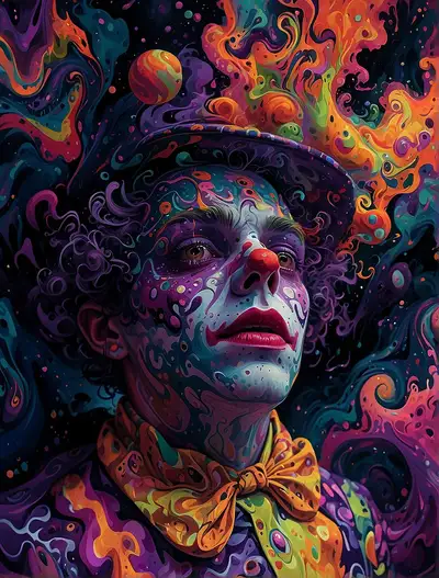 Psychedelic Clown Portrait Prompt